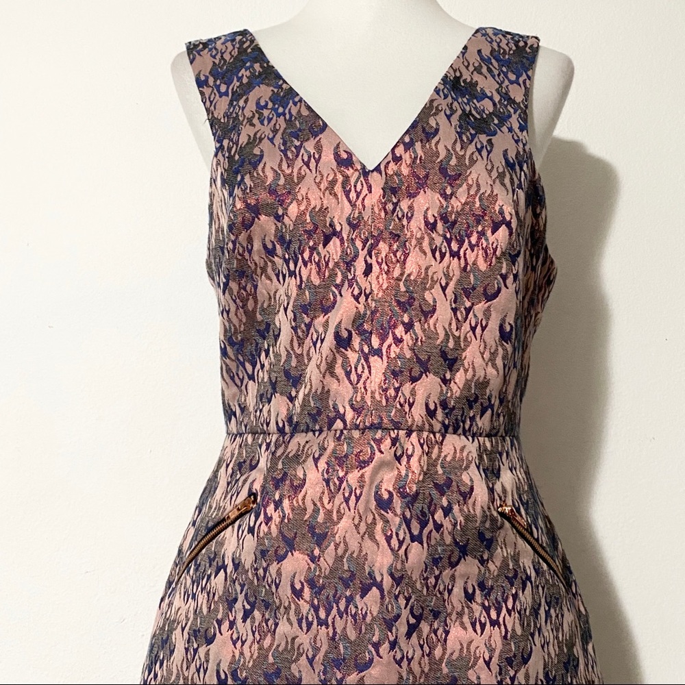 TOPSHOP Fire Flame Print Dress - Picture 3 of 11